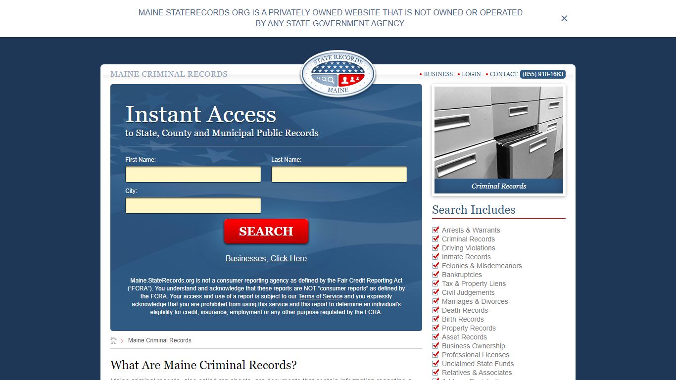 Maine Criminal Records | StateRecords.org